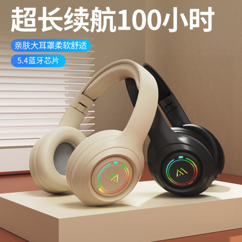 2025新款發光頭戴式藍牙耳機無線電競遊戯高音質運動