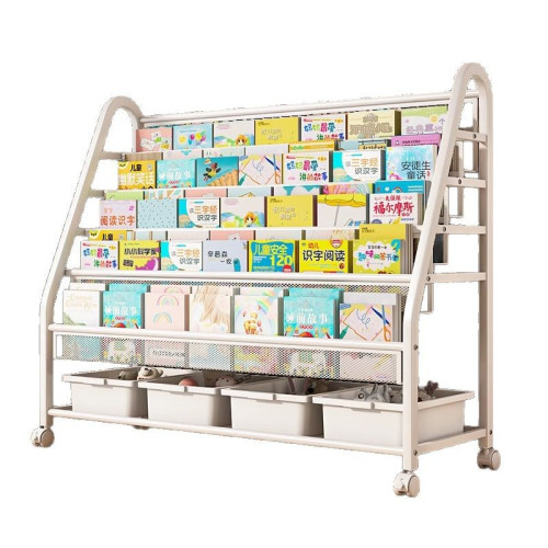 兒童書架落地置物架家用閲讀區繪本架多層玩具收納架簡易寶寶書櫃 兒童書架落地置物架家用閲讀區繪本架多層玩具收納架簡易寶寶書櫃