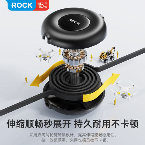ROCK 充電線USB一拖三隨意拉伸縮數據線適用蘋果華爲小米三星安卓 ROCK 充電線USB一拖三隨意拉伸縮數據線適用蘋果華爲小米三星安卓
