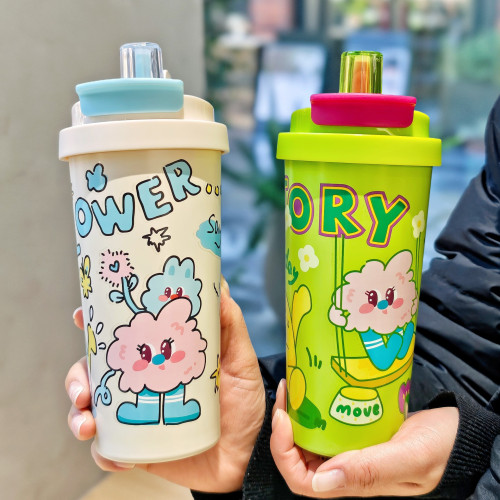 可愛卡通咖啡杯可攜式小年輕真空吸管杯高顔值不鏽鋼水杯禮品杯 可愛卡通咖啡杯可攜式小年輕真空吸管杯高顔值不鏽鋼水杯禮品杯