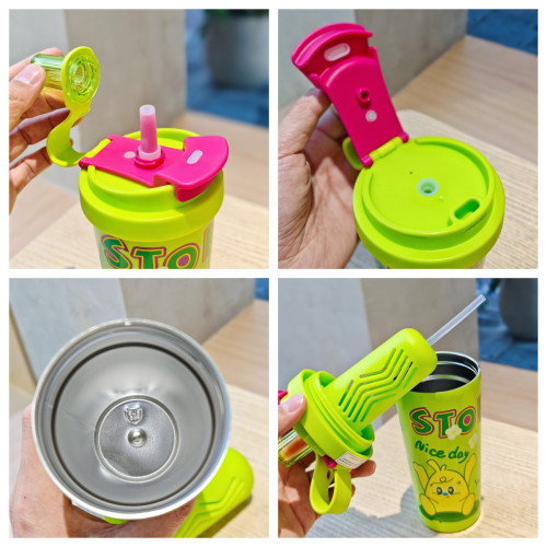 可愛卡通咖啡杯可攜式小年輕真空吸管杯高顔值不鏽鋼水杯禮品杯 可愛卡通咖啡杯可攜式小年輕真空吸管杯高顔值不鏽鋼水杯禮品杯