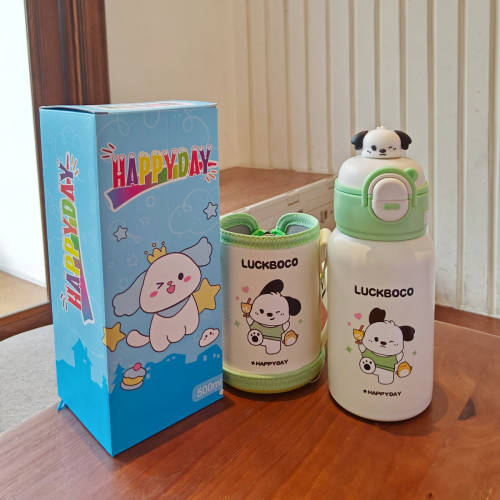 可愛公仔兒童保溫杯帶杯套防摔吸管水杯一杯雙飲真空杯子禮品 可愛公仔兒童保溫杯帶杯套防摔吸管水杯一杯雙飲真空杯子禮品