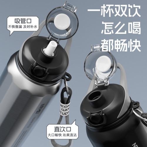 保溫杯大容量1000ml2025新款男316不鏽鋼戶外可攜式吸管運動水杯子 保溫杯大容量1000ml2025新款男316不鏽鋼戶外可攜式吸管運動水杯子