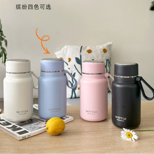 大容量保溫杯不鏽鋼保溫杯時尚情侶水杯戶外可攜式真空杯子帶茶隔杯