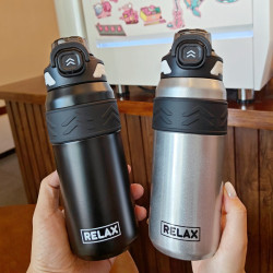 直飲保溫杯學生水杯上學專用初中生男孩款食品級316吸管保溫杯批