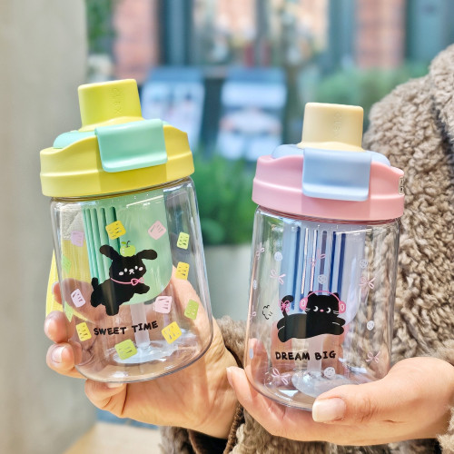 新款動物茶隔塑膠杯可愛雙飲吸管杯可攜式高顔值女生水杯禮品杯 新款動物茶隔塑膠杯可愛雙飲吸管杯可攜式高顔值女生水杯禮品杯