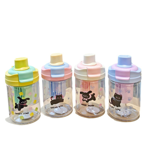 新款動物茶隔塑膠杯可愛雙飲吸管杯可攜式高顔值女生水杯禮品杯 新款動物茶隔塑膠杯可愛雙飲吸管杯可攜式高顔值女生水杯禮品杯