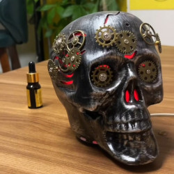 2025骨骼骷顱頭機械香薰機 插電家用彩夜燈香薰霧化加溼器