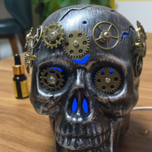 2025骨骼骷顱頭機械香薰機 插電家用彩夜燈香薰霧化加溼器 2025骨骼骷顱頭機械香薰機 插電家用彩夜燈香薰霧化加溼器