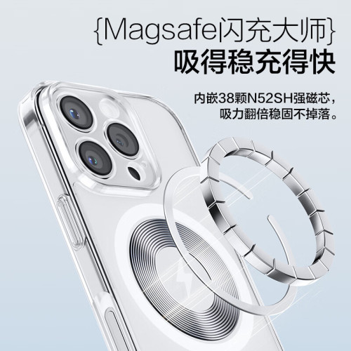 品勝適用蘋果iPhone16/15/14/13 pro max透明磁吸超薄防摔手機殼 品勝適用蘋果iPhone16/15/14/13 pro max透明磁吸超薄防摔手機殼