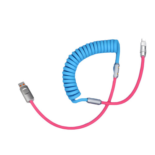 車用快充手機數據線carplay彈簧100W閃充TypeC適用蘋果華爲充電線 車用快充手機數據線carplay彈簧100W閃充TypeC適用蘋果華爲充電線