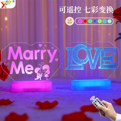 發光marryme字母LED彩燈牌七夕情人節氛圍桌面求婚裝飾布置小夜燈