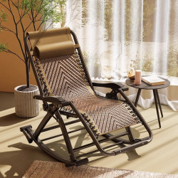 搖搖椅陽台懶人椅折曡躺椅成人可睡覺家用休閒曬太陽單人沙發藤椅