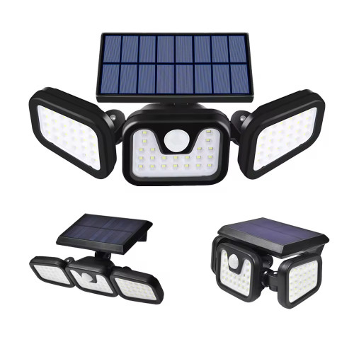 新款74LED太陽能感應燈三頭可旋轉感應壁燈戶外花園燈車庫燈 新款74LED太陽能感應燈三頭可旋轉感應壁燈戶外花園燈車庫燈