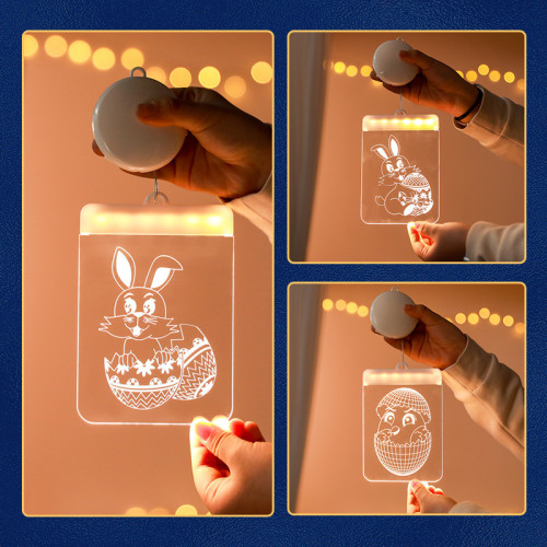 亞克力彩蛋兔子掛件復活節氛圍房間窗戶裝飾布置掛飾道具用品 亞克力彩蛋兔子掛件復活節氛圍房間窗戶裝飾布置掛飾道具用品