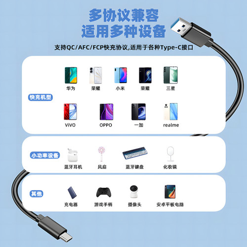 USB3.2全功能硬盤線高速傳輸固態USB適用移動硬盤盒快充3A數據線