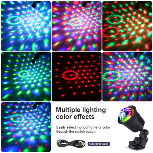 七彩旋轉彩燈5Vusb充電水晶魔球車用氛圍燈聲控閃爍蹦迪派對 七彩旋轉彩燈5Vusb充電水晶魔球車用氛圍燈聲控閃爍蹦迪派對