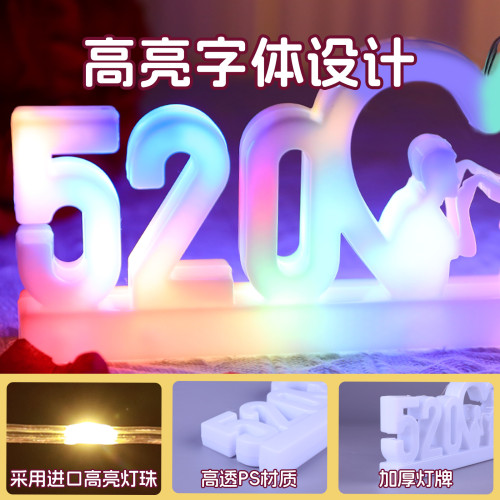 發光5201314數字led燈牌七夕情人節床上裝飾求婚表白場地布置道具 發光5201314數字led燈牌七夕情人節床上裝飾求婚表白場地布置道具