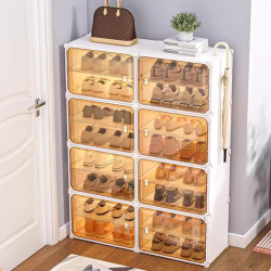 亞克力鞋架家用多層簡易鞋櫃門口室內入戶玄關收納櫃加厚透明鞋盒