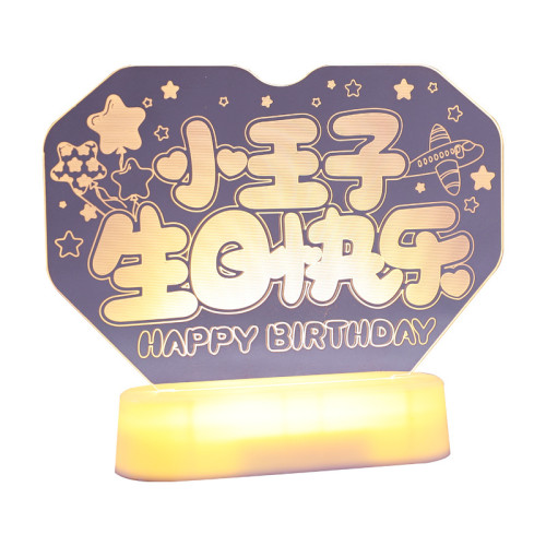 發光小王子生日快樂led彩燈擺件生日氛圍桌面場景裝飾布置小夜燈 發光小王子生日快樂led彩燈擺件生日氛圍桌面場景裝飾布置小夜燈