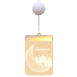 發光3d星星月亮城堡LED彩燈掛件節日桌面氛圍場景裝飾布置掛飾