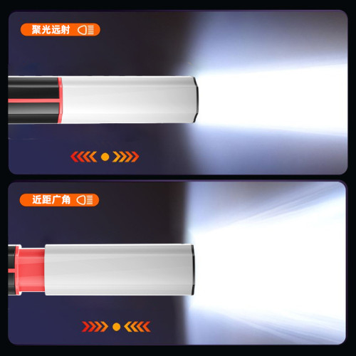 多功能白雷射伸縮變焦露營手電type-c充電可攜式可懸掛應急露營燈 多功能白雷射伸縮變焦露營手電type-c充電可攜式可懸掛應急露營燈