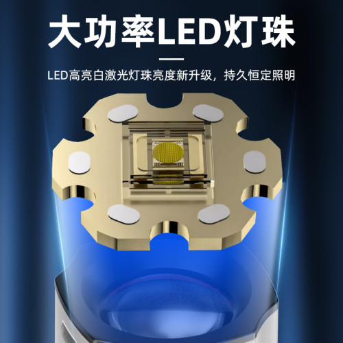 多功能白雷射伸縮變焦露營手電type-c充電可攜式可懸掛應急露營燈 多功能白雷射伸縮變焦露營手電type-c充電可攜式可懸掛應急露營燈