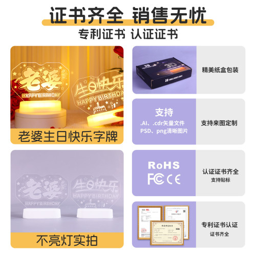 老婆生日快樂led燈牌發光字母燈擺件室內浪漫布置裝飾氛圍小夜燈 老婆生日快樂led燈牌發光字母燈擺件室內浪漫布置裝飾氛圍小夜燈