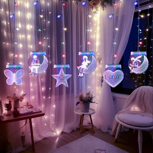 生日快樂彩燈房間布置窗簾裝飾少女LOVE室內布景霓虹LED發光燈串 生日快樂彩燈房間布置窗簾裝飾少女LOVE室內布景霓虹LED發光燈串