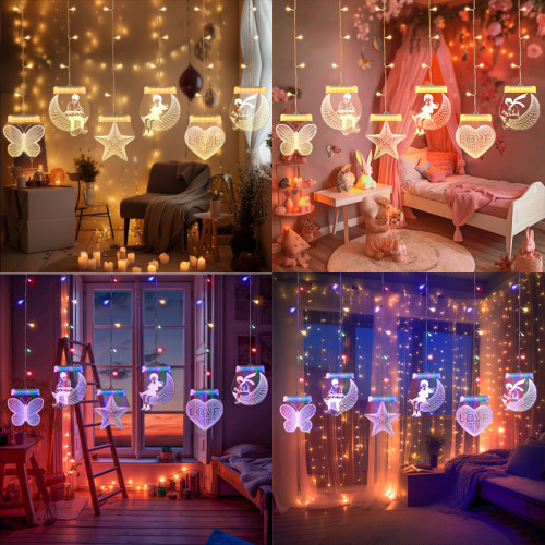 生日快樂彩燈房間布置窗簾裝飾少女LOVE室內布景霓虹LED發光燈串 生日快樂彩燈房間布置窗簾裝飾少女LOVE室內布景霓虹LED發光燈串