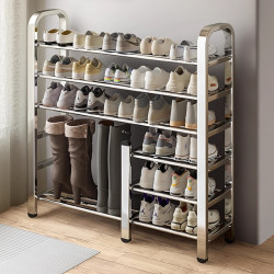不鏽鋼鞋架簡易家用室內好看宿舍門口多層收納神器出租屋可攜式架子