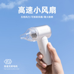 戶外可攜式手持小風扇篝火炭火助燃五檔風力可掛脖小usb無刷迷你