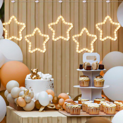 發光跑馬五角星冰條LED彩燈生日宴會節日氛圍窗簾裝飾布置掛飾