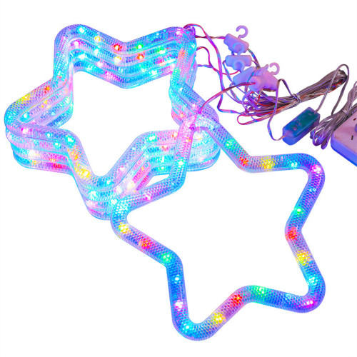 發光跑馬五角星冰條LED彩燈生日宴會節日氛圍窗簾裝飾布置掛飾 發光跑馬五角星冰條LED彩燈生日宴會節日氛圍窗簾裝飾布置掛飾