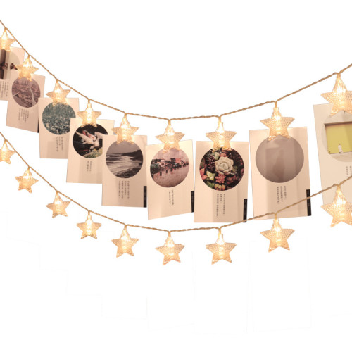 發光五角星照片夾子LED燈串室內家用門店牆面氛圍裝飾布置掛飾 發光五角星照片夾子LED燈串室內家用門店牆面氛圍裝飾布置掛飾