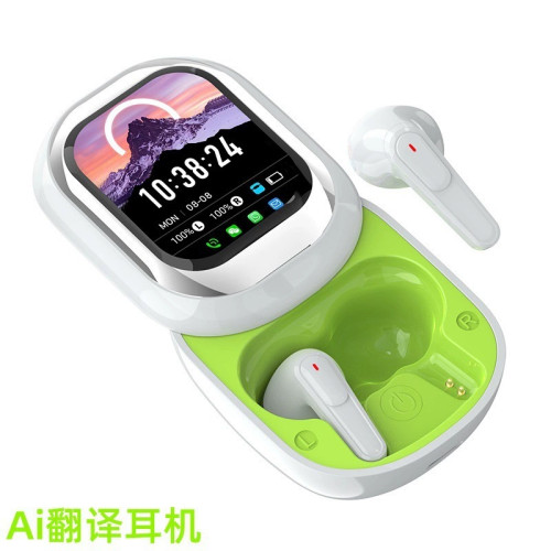 Ai翻譯滑蓋無線運動藍牙耳機滑蓋設計觸控屏無延遲降噪長續航