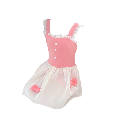 兒童泳衣女洋氣連體中小童可愛蓬蓬裙連體泳衣公主裙式連體遊泳裝