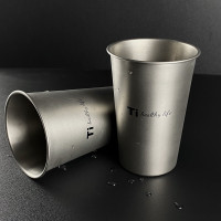 304不鏽鋼鈦淨化啤酒杯 戶外露營可攜式鈦杯果汁杯漱口杯防摔冷飲杯