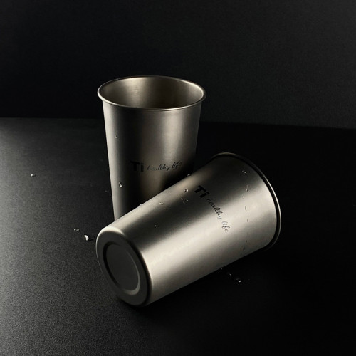 304不鏽鋼鈦淨化啤酒杯 戶外露營可攜式鈦杯果汁杯漱口杯防摔冷飲杯