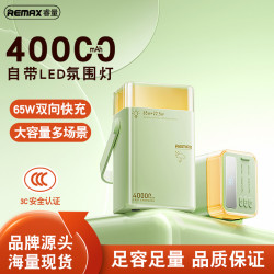 remax 40000安培超大容量行動電源筆電PD65W雙向快充充電寶
