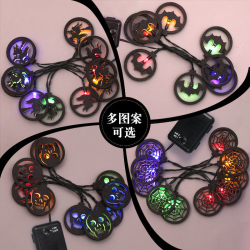 萬聖節發光骷髏頭幽靈led彩燈串鬼節恐怖氛圍派對裝飾布置 萬聖節發光骷髏頭幽靈led彩燈串鬼節恐怖氛圍派對裝飾布置