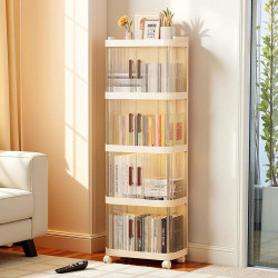 書架落地置物架家用客廳零食收納架兒童繪本書包架移動小推車書櫃