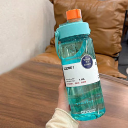 道奇大容量運動雙飲塑膠杯 可攜式背帶手提 戶外車用吸管水壺