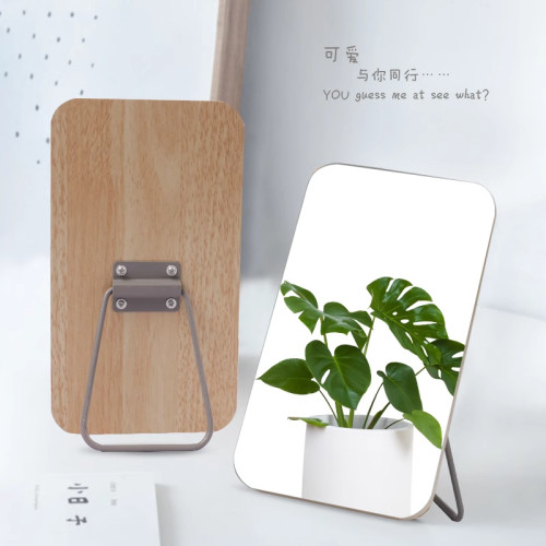 鏡子化妝鏡學生宿舍桌上型桌面木質小鏡子臥室梳妝台梳妝鏡高清可攜式 鏡子化妝鏡學生宿舍桌上型桌面木質小鏡子臥室梳妝台梳妝鏡高清可攜式