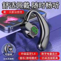 爆款單掛耳式可左右旋轉藍牙耳機led數顯屏不入耳批無線