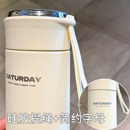 大容量簡約保溫杯純色智能杯方可攜式帶女生提繩杯子自帶茶隔杯 大容量簡約保溫杯純色智能杯方可攜式帶女生提繩杯子自帶茶隔杯