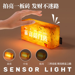 網紅創意小紅甎氛圍燈拍拍小夜燈 桌面擺件閨蜜禮物 年輕時尚禮品