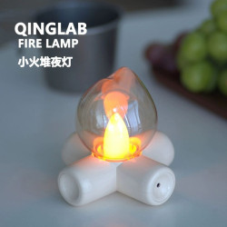 火堆小夜燈充電氛圍燈臥室高級感新奇特産品迷你床頭擺件創意夜燈