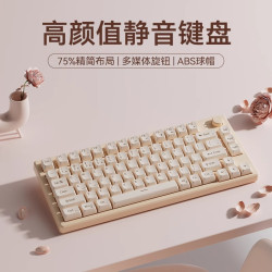 超靜音遊戯鍵盤有線薄膜機械手感電競女生辦公電腦筆電打字專用