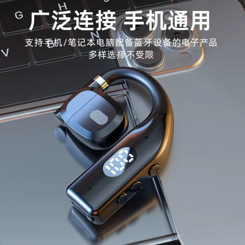 新款旋轉無線藍牙耳機電量數顯掛耳式不入耳商務跑步運動藍牙耳機